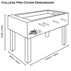 Roberto Sports College Pro Cover Football Table -Ball Sports Store 51006 College Pro Cover Blue Dimensions