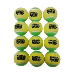 Karakal Mid Green Junior Tennis Balls (Bag Of 12 Balls)