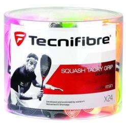 Tecnifibre Squash Tacky Grip (Box Of 24) Assorted Colours