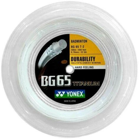 Yonex BG65 Ti Badminton String - 200M Reel - White 3 Yonex BG65 Ti Badminton String - 200M Reel - White