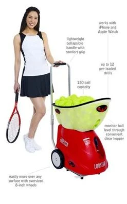 LOBSTER ELITE GRAND FOUR TENNIS BALL MACHINE -Ball Sports Store grand Nicolecallouts 3