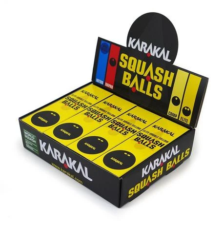 Karakal Double Yellow Dot Squash Balls 4 Karakal Double Yellow Dot Squash Balls - Image 2